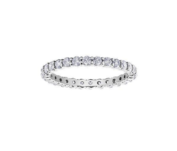 JONC ÉTERNITÉ EN OR 10K BLANC SERTI DE DIAMANTS - CR 50G03W100 - BIJOUX CANADIEN JONC ÉTERNITÉ EN OR 10K BLANC SERTI DE DIAMANTS - CR 50G03W100 - BIJOUX CANADIEN