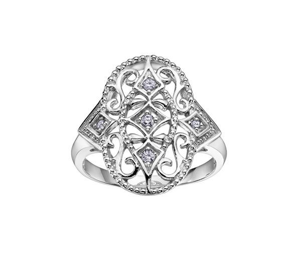 BAGUE EN OR 10K BLANC SERTIE DE DIAMANTS - CR DD2323 - BIJOUX CANADIEN BAGUE EN OR 10K BLANC SERTIE DE DIAMANTS - CR DD2323 - BIJOUX CANADIEN
