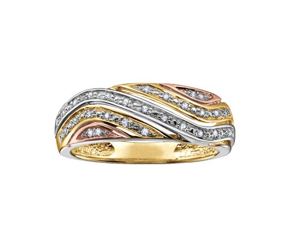 BAGUE EN OR 10K 3 TONS SERTIE DE DIAMANTS - CR DD2593 - BIJOUX CANADIEN BAGUE EN OR 10K 3 TONS SERTIE DE DIAMANTS - CR DD2593 - BIJOUX CANADIEN