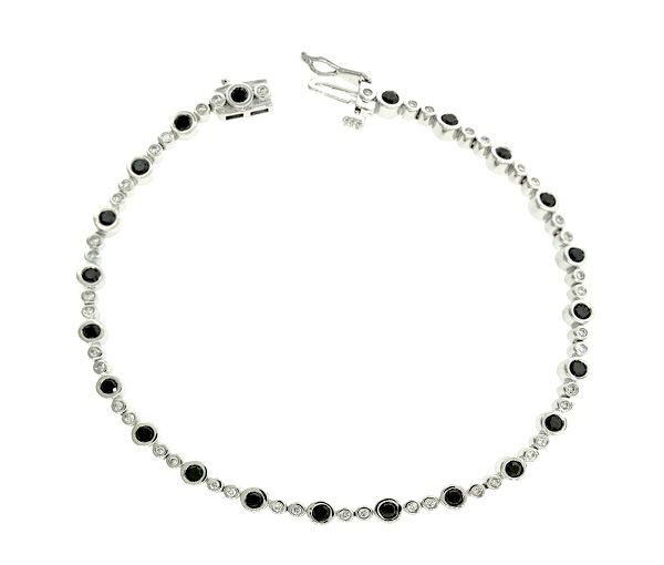 BRACELET EN OR BLANC SERTI DE DIAMANT NOIR ET BLANC - CR DD7303BK - BIJOUX CANADIEN BRACELET EN OR BLANC SERTI DE DIAMANT NOIR ET BLANC - CR DD7303BK - BIJOUX CANADIEN