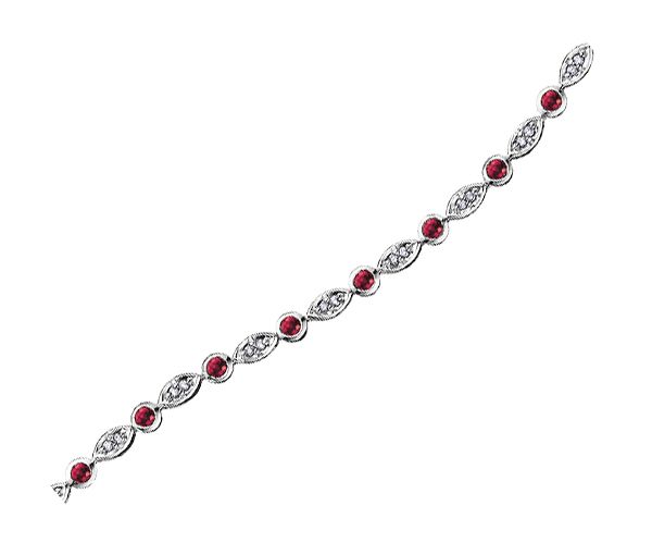 BRACELET 10K 18 RUBIS 37=0,20 DIAMANTS - CR DX532WRU - BIJOUX CANADIEN BRACELET 10K 18 RUBIS 37=0,20 DIAMANTS - CR DX532WRU - BIJOUX CANADIEN