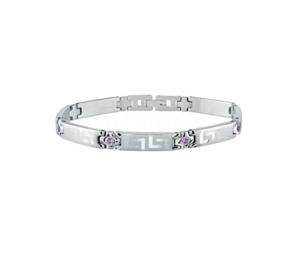 BRACELET EN ACIER À MOTIF VERSACE SERTI DE CUBIQUES ZIRCONIAS - IG 10108AM 7L01 - VÉLORIA BRACELET EN ACIER À MOTIF VERSACE SERTI DE CUBIQUES ZIRCONIAS - IG 10108AM 7L01 - VÉLORIA