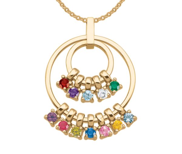 PENDENTIF FAMILIAL 10K 6-12 PIERRES - PG 30046Y - PERSONALIZED GEM PENDENTIF FAMILIAL 10K 6-12 PIERRES - PG 30046Y - PERSONALIZED GEM