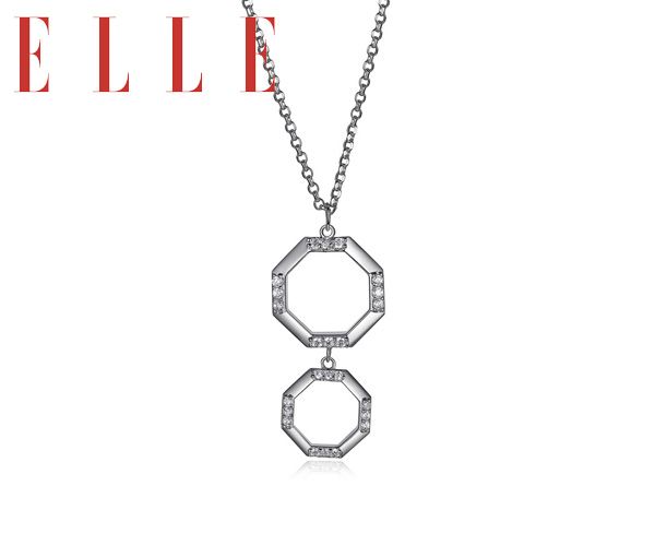 COLLIER ARGENT OCTOGONE CZ - PJ R0LBB80046 - ELLE COLLIER ARGENT OCTOGONE CZ - PJ R0LBB80046 - ELLE