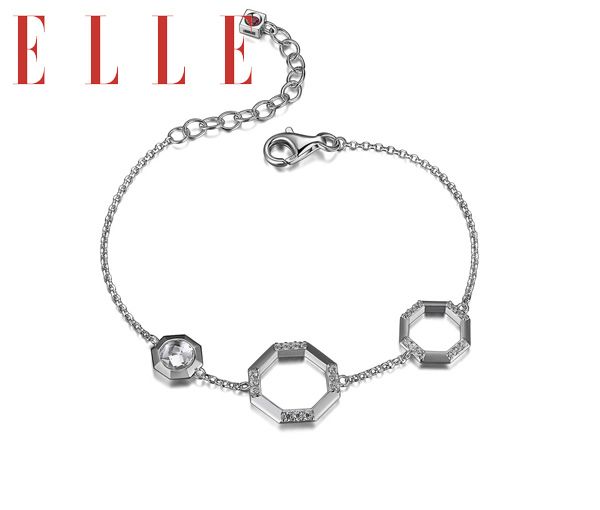 BRACELET ARGENT OCTOGONE CZ - PJ R1LAE3CF4R - ELLE BRACELET ARGENT OCTOGONE CZ - PJ R1LAE3CF4R - ELLE