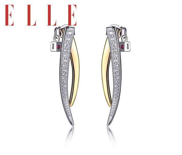 BOUCLES ELLE ARGENT /PVD OR "TANGO" CZ - PJ R2LCA09758 - ELLE BOUCLES ELLE ARGENT /PVD OR "TANGO" CZ - PJ R2LCA09758 - ELLE
