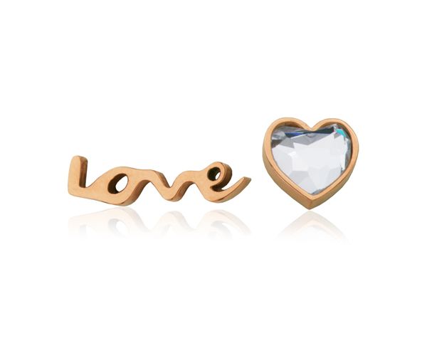 BOUCLES ACIER/PVD ROSE LOVE CZ - PJ T2X9860300 - STEELX BOUCLES ACIER/PVD ROSE LOVE CZ - PJ T2X9860300 - STEELX