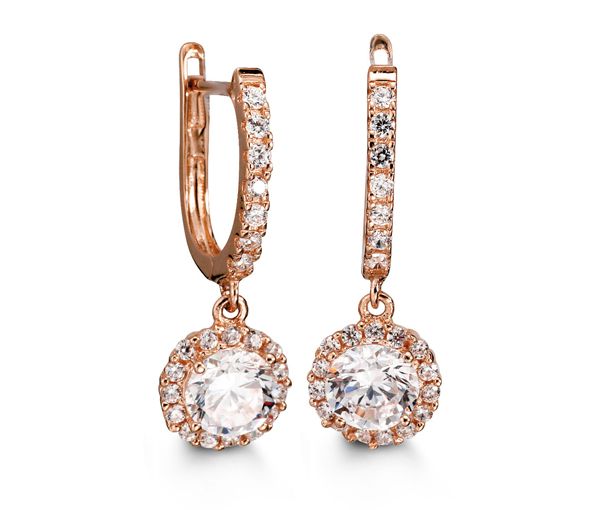 BOUCLES 10K ROSE CZ - SY 1203 LUX - BIJOUX D'IMPORTATION BOUCLES 10K ROSE CZ - SY 1203 LUX - BIJOUX D'IMPORTATION