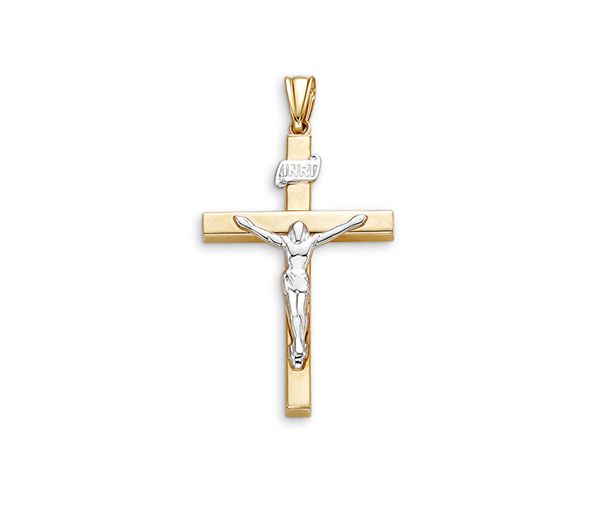 PENDENTIF 10K 2 TONS CROIX/JÉSUS - SY 3148 - BIJOUX D'IMPORTATION PENDENTIF 10K 2 TONS CROIX/JÉSUS - SY 3148 - BIJOUX D'IMPORTATION