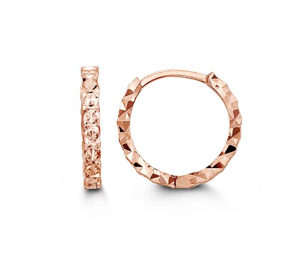 BOUCLES HUGGIES 10K ROSE 13MM - SY 6011 - BIJOUX D'IMPORTATION BOUCLES HUGGIES 10K ROSE 13MM - SY 6011 - BIJOUX D'IMPORTATION