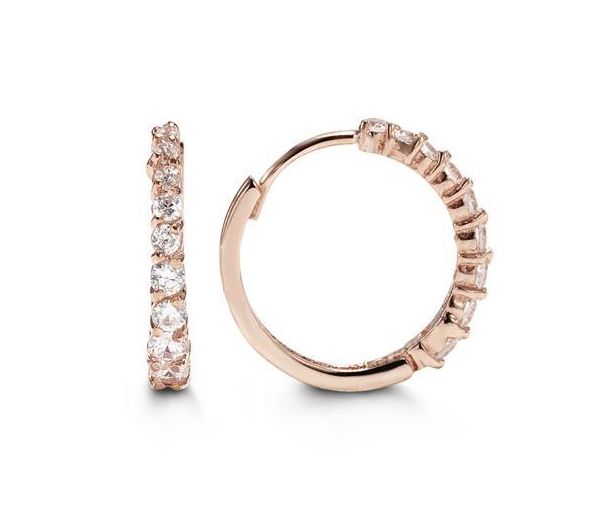 BOUCLES HUGGIES 10K ROSE CZ 16MM - SY 6050 - BIJOUX D'IMPORTATION BOUCLES HUGGIES 10K ROSE CZ 16MM - SY 6050 - BIJOUX D'IMPORTATION