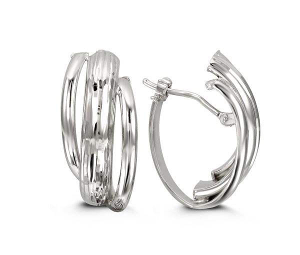 BOUCLES HUGGIES 10K BLANC 3 RANGS - SY 6092 - BIJOUX D'IMPORTATION BOUCLES HUGGIES 10K BLANC 3 RANGS - SY 6092 - BIJOUX D'IMPORTATION