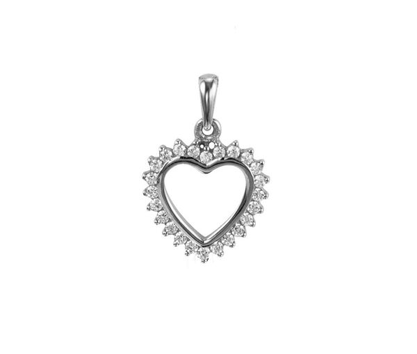 PENDENTIF 10K BLANC COEUR CZ 16.5MM - SY 6142 - BIJOUX D'IMPORTATION PENDENTIF 10K BLANC COEUR CZ 16.5MM - SY 6142 - BIJOUX D'IMPORTATION