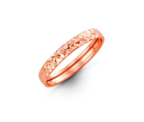JONC EN OR ROSE TAILLÉ DIAMANT - SY 7502 5 - BIJOUX D'IMPORTATION JONC EN OR ROSE TAILLÉ DIAMANT - SY 7502 5 - BIJOUX D'IMPORTATION