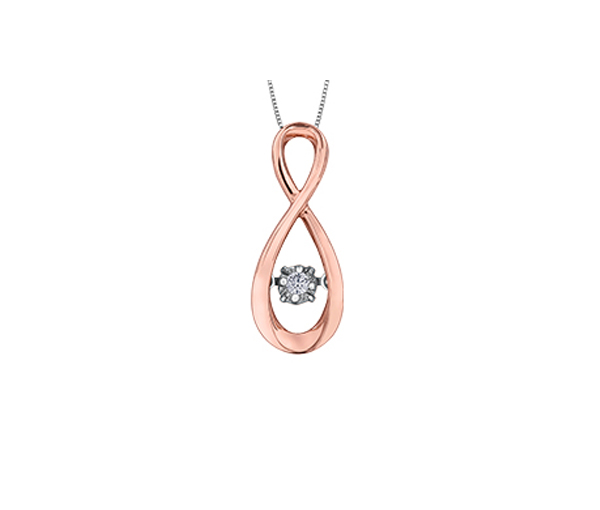 PENDENTIF INFINI EN OR 10K SERTI D'UN DIAMANT DANSANT - CR DX736R - BIJOUX CANADIEN PENDENTIF INFINI EN OR 10K SERTI D'UN DIAMANT DANSANT - CR DX736R - BIJOUX CANADIEN
