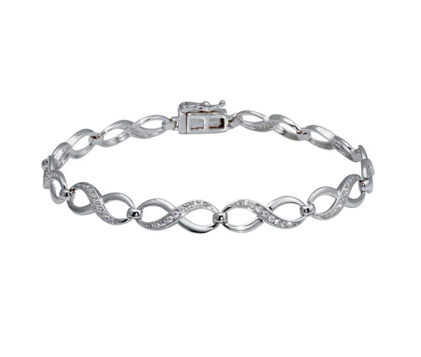 BRACELET SIGNE INFINI EN ARGENT RHODIÉ SERTI DE CUBIQUES ZIRCONIAS - SP GMB00104RH - BIJOUX D'IMPORTATION BRACELET SIGNE INFINI EN ARGENT RHODIÉ SERTI DE CUBIQUES ZIRCONIAS - SP GMB00104RH - BIJOUX D'IMPORTATION