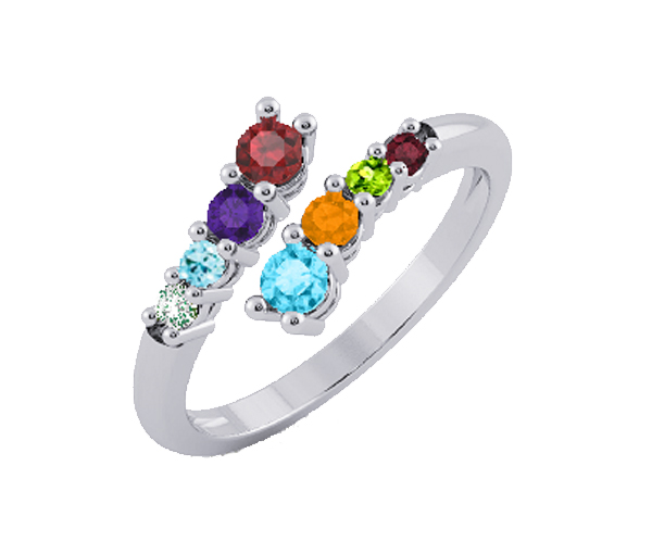 BAGUE FAMILIALE EN OR 10K SERTIE DE PIERRES VÉRITABLES - BH FJ131W14 - BEVERLY HILLS BAGUE FAMILIALE EN OR 10K SERTIE DE PIERRES VÉRITABLES - BH FJ131W14 - BEVERLY HILLS