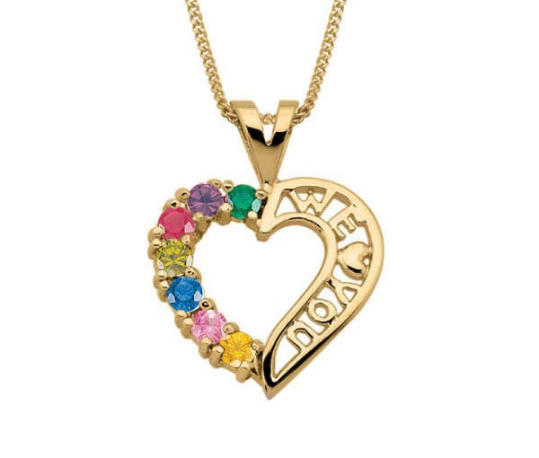 PENDENTIF COEUR 10K BL. 3 À 7 PIERRES - PG 30010Y14 - PERSONALIZED GEM PENDENTIF COEUR 10K BL. 3 À 7 PIERRES - PG 30010Y14 - PERSONALIZED GEM