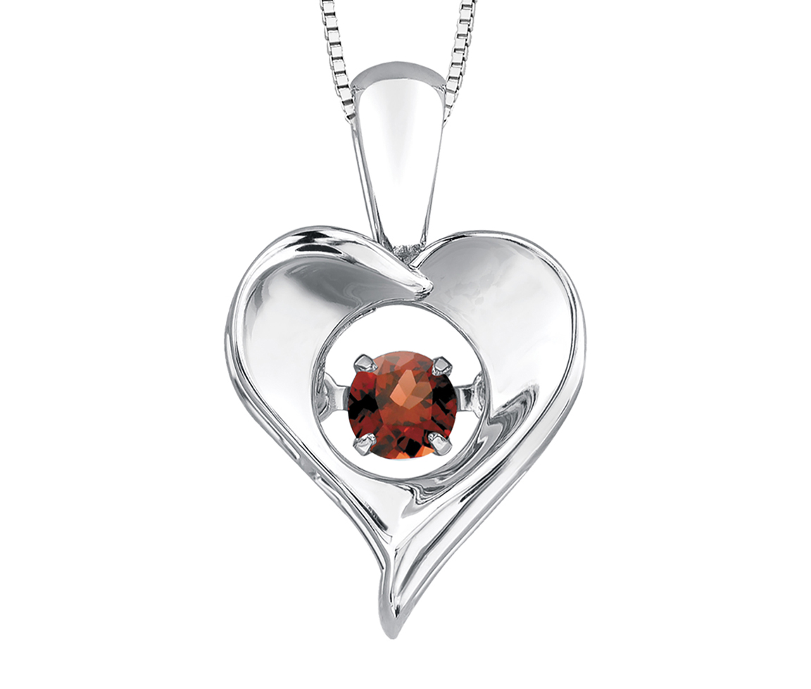 PENDENTIF COEUR EN ARGENT SERTI D'UNE PIERRE DE NAISSANCE DANSANTE - CR DX664SGA - BIJOUX CANADIEN PENDENTIF COEUR EN ARGENT SERTI D'UNE PIERRE DE NAISSANCE DANSANTE - CR DX664SGA - BIJOUX CANADIEN