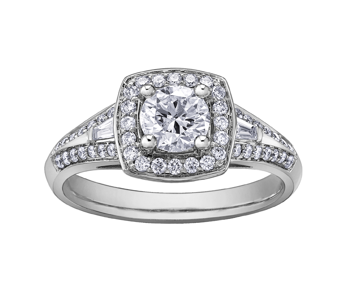 BAGUE EN OR BLANC SERTIE D'UN DIAMANT CANADIEN ET DE DIAMANTS - CR AM263W45 - BIJOUX CANADIEN BAGUE EN OR BLANC SERTIE D'UN DIAMANT CANADIEN ET DE DIAMANTS - CR AM263W45 - BIJOUX CANADIEN