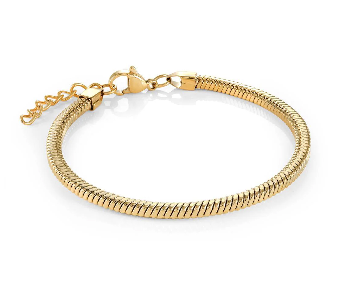 BRACELET EN ACIER OU ACIER/PVD OR À MAILLE SNAKE CARRÉ - IG SMB821GO - VELORIA BRACELET EN ACIER OU ACIER/PVD OR À MAILLE SNAKE CARRÉ - IG SMB821GO - VELORIA