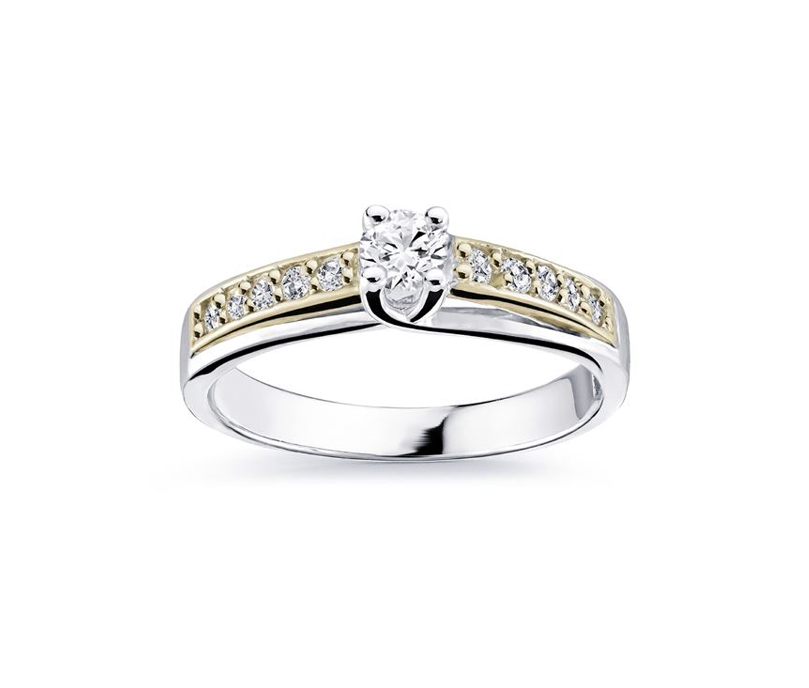 BAGUE EN OR 14K 2 TONS SERTIE DE DIAMANTS - ML FDC115AWY - MALO BAGUE EN OR 14K 2 TONS SERTIE DE DIAMANTS - ML FDC115AWY - MALO