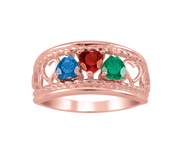 BAGUE FAMILLIALE EN ARGENT OU EN OR SERTIE DE 2 À 5 PIERRES - PG 20191R/14 - PERSONALIZED GEM BAGUE FAMILLIALE EN ARGENT OU EN OR SERTIE DE 2 À 5 PIERRES - PG 20191R/14 - PERSONALIZED GEM