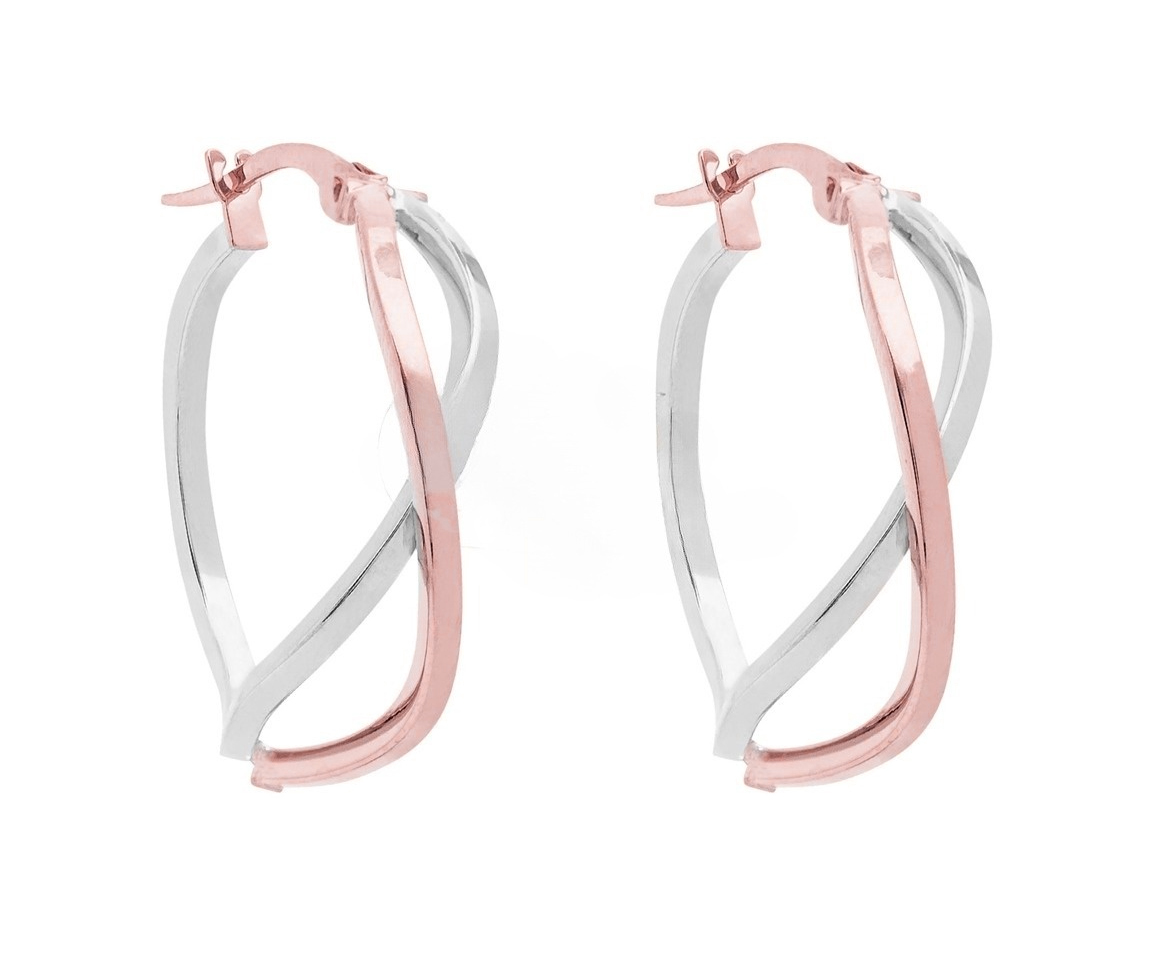 BOUCLES ANNEAUX CROISÉES EN OR 2 TONS - CB E2TB1048P20 - CBE BOUCLES ANNEAUX CROISÉES EN OR 2 TONS - CB E2TB1048P20 - CBE