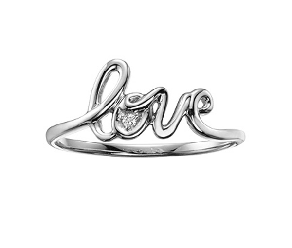 BAGUE LOVE EN OR 10K SERTIE D'UN DIAMANT - CR DD2530W - BIJOUX CANADIEN BAGUE LOVE EN OR 10K SERTIE D'UN DIAMANT - CR DD2530W - BIJOUX CANADIEN