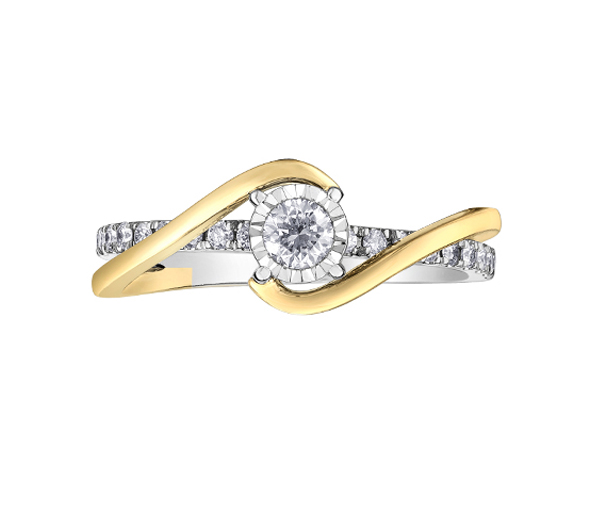BAGUE EN OR 2 TONS SERTIE DE DIAMANTS - CR DD7939YW - BIJOUX CANADIEN BAGUE EN OR 2 TONS SERTIE DE DIAMANTS - CR DD7939YW - BIJOUX CANADIEN