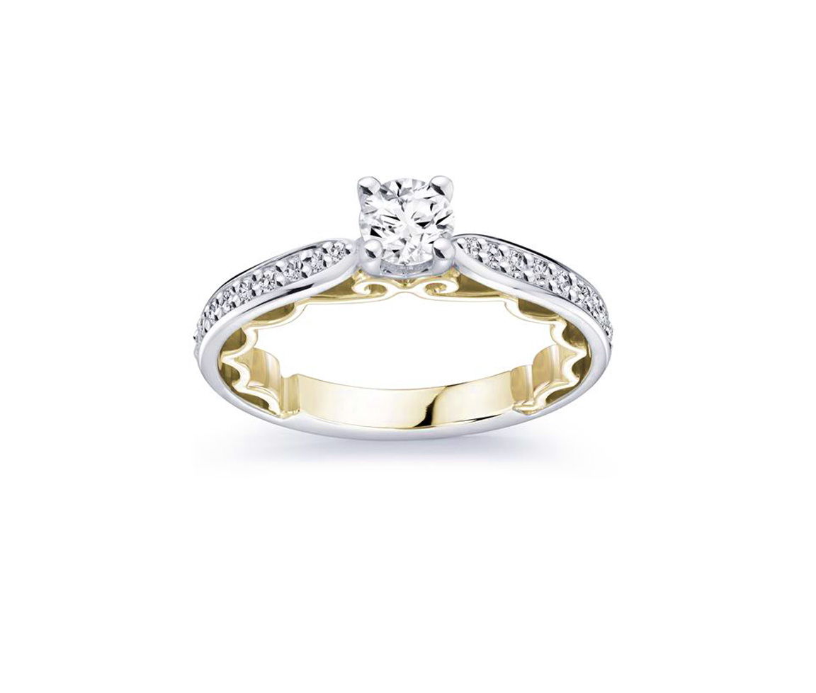 BAGUE EN OR 14K 2 TONS SERTIE DE DIAMANTS - ML FDC419AYLB - MALO BAGUE EN OR 14K 2 TONS SERTIE DE DIAMANTS - ML FDC419AYLB - MALO