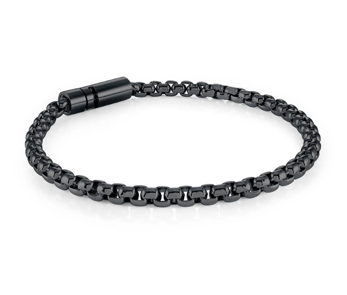 BRACELET EN ACIER, ACIER/PVD OR OU ACIER/PVD NOIR À MAILLE CARRÉE ARRONDIE - IG SMB832BK7 - ITALGEM BRACELET EN ACIER, ACIER/PVD OR OU ACIER/PVD NOIR À MAILLE CARRÉE ARRONDIE - IG SMB832BK7 - ITALGEM