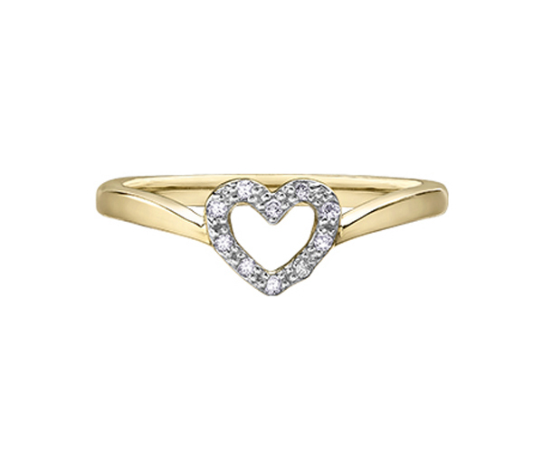 BAGUE COEUR EN OR 10K ROSE SERTIE DE DIAMANTS - CR DD7344R - BIJOUX CANADIEN BAGUE COEUR EN OR 10K ROSE SERTIE DE DIAMANTS - CR DD7344R - BIJOUX CANADIEN