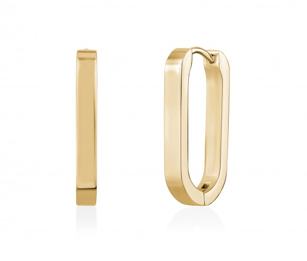 BOUCLES HUGGIES OVALES EN ACIER - AZ SSE184G - AREZZO BOUCLES HUGGIES OVALES EN ACIER - AZ SSE184G - AREZZO