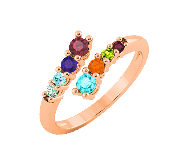 BAGUE FAMILIALE EN OR 10K SERTIE DE PIERRES VÉRITABLES - BH FJ131R - BEVERLY HILLS BAGUE FAMILIALE EN OR 10K SERTIE DE PIERRES VÉRITABLES - BH FJ131R - BEVERLY HILLS