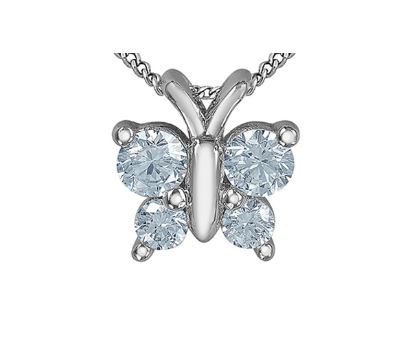 PENDENTIF PAPILLON EN OR BLANC SERTI DE DIAMANTS DE LABORATOIRE - CR 70035 - BIJOUX CANADIEN PENDENTIF PAPILLON EN OR BLANC SERTI DE DIAMANTS DE LABORATOIRE - CR 70035 - BIJOUX CANADIEN