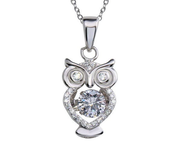 PENDENTIF HIBOU EN ARGENT RHODIÉ SERTI DE CUBIQUES ZIRCONIAS DONT UN DANSANT - SP STP01683RH - BIJOUX D'IMPORTATION PENDENTIF HIBOU EN ARGENT RHODIÉ SERTI DE CUBIQUES ZIRCONIAS DONT UN DANSANT - SP STP01683RH - BIJOUX D'IMPORTATION