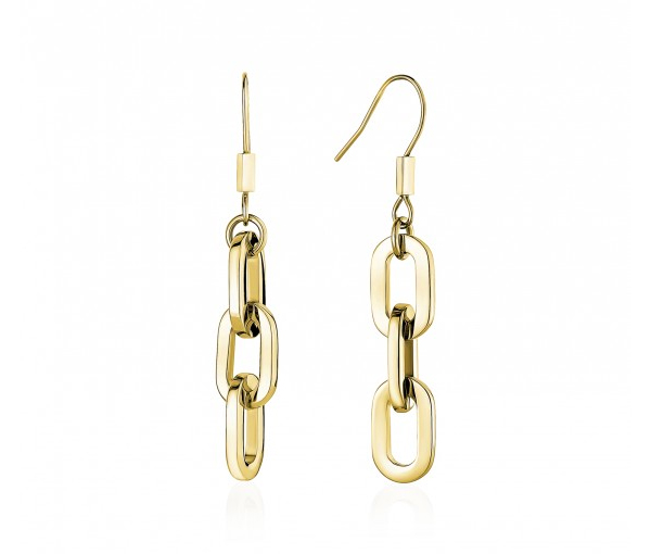 BOUCLES PAPERCLIP SUR CROCHET EN ACIER - AZ SSE159G - AREZZO BOUCLES PAPERCLIP SUR CROCHET EN ACIER - AZ SSE159G - AREZZO