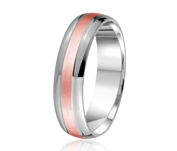 JONC EN OR OU PLATINE AVEC MOTIF SATINÉ AU CENTRE - ML GH842WP18 - MALO JONC EN OR OU PLATINE AVEC MOTIF SATINÉ AU CENTRE - ML GH842WP18 - MALO