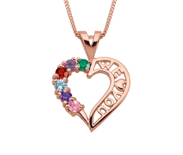 PENDENTIF COEUR 10K BL. 3 À 7 PIERRES - PG 30010R14 - PERSONALIZED GEM PENDENTIF COEUR 10K BL. 3 À 7 PIERRES - PG 30010R14 - PERSONALIZED GEM