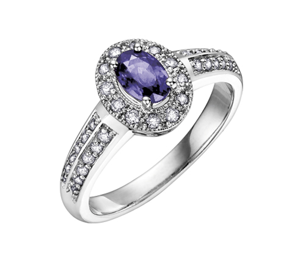 BAGUE EN OR 2 TONS SERTIE D'UN RUBIS, D'UNE TANZANITE OU D'UNE ÉMERAUDE ET DE DIAMANTS - CR DX288TA - BIJOUX CANADIEN BAGUE EN OR 2 TONS SERTIE D'UN RUBIS, D'UNE TANZANITE OU D'UNE ÉMERAUDE ET DE DIAMANTS - CR DX288TA - BIJOUX CANADIEN