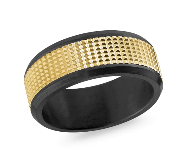 JONC EN CÉRAMIQUE NOIRE ET OR 14K - ML MRDZ031Y - MALO JONC EN CÉRAMIQUE NOIRE ET OR 14K - ML MRDZ031Y - MALO