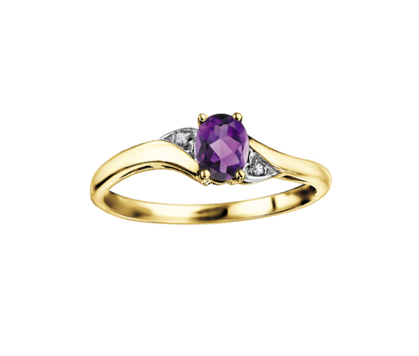 BAGUE EN OR 10K SERTIE D'UNE PIERRE DE NAISSANCE ET DE DIAMANTS - CR DX355YAM - BIJOUX CANADIEN BAGUE EN OR 10K SERTIE D'UNE PIERRE DE NAISSANCE ET DE DIAMANTS - CR DX355YAM - BIJOUX CANADIEN