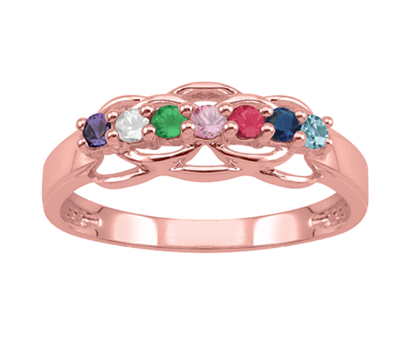 BAGUE FAMILLIALE EN ARGENT OU EN OR SERTIE DE 3 À 7 PIERRES - PG 20047R - PERSONALIZED GEM BAGUE FAMILLIALE EN ARGENT OU EN OR SERTIE DE 3 À 7 PIERRES - PG 20047R - PERSONALIZED GEM