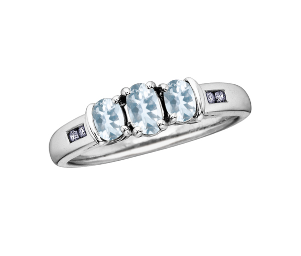 BAGUE EN OR BLANC SERTIE DE PIERRES DE NAISSANCES VARIÉES ET DE DIAMANTS - CR DX267AQ - BIJOUX CANADIEN BAGUE EN OR BLANC SERTIE DE PIERRES DE NAISSANCES VARIÉES ET DE DIAMANTS - CR DX267AQ - BIJOUX CANADIEN