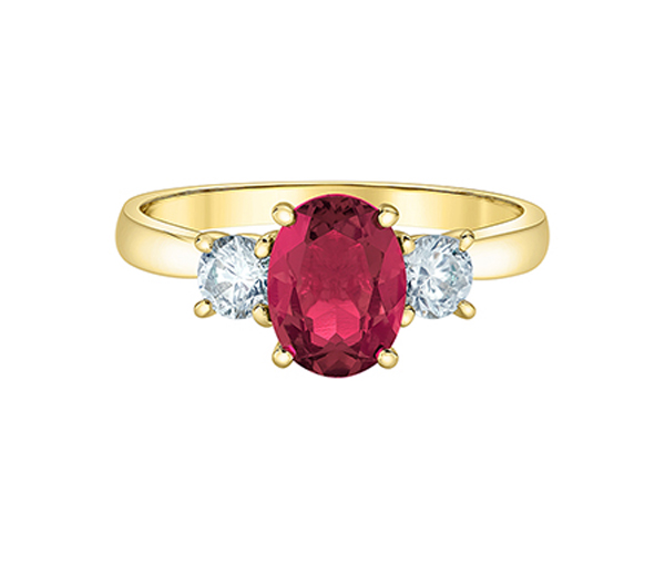 BAGUE AVEC UNE ÉMERAUDE, UN SAPHIR OU UN RUBIS DE LABO ET DIAMANTS DE LABO - CR 4529YRU - BIJOUX CANADIEN BAGUE AVEC UNE ÉMERAUDE, UN SAPHIR OU UN RUBIS DE LABO ET DIAMANTS DE LABO - CR 4529YRU - BIJOUX CANADIEN