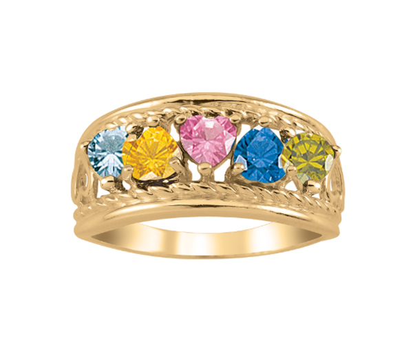 BAGUE FAMILLIALE EN ARGENT OU EN OR SERTIE DE 2 À 5 PIERRES - PG 20191Y - PERSONALIZED GEM BAGUE FAMILLIALE EN ARGENT OU EN OR SERTIE DE 2 À 5 PIERRES - PG 20191Y - PERSONALIZED GEM