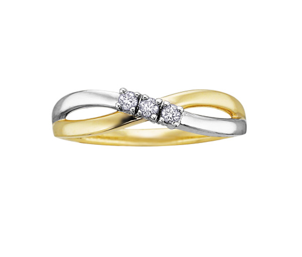 BAGUE STYLE TRINITÉ EN OR 10K SERTIE DE DIAMANTS - CR DD1776YW - BIJOUX CANADIEN BAGUE STYLE TRINITÉ EN OR 10K SERTIE DE DIAMANTS - CR DD1776YW - BIJOUX CANADIEN