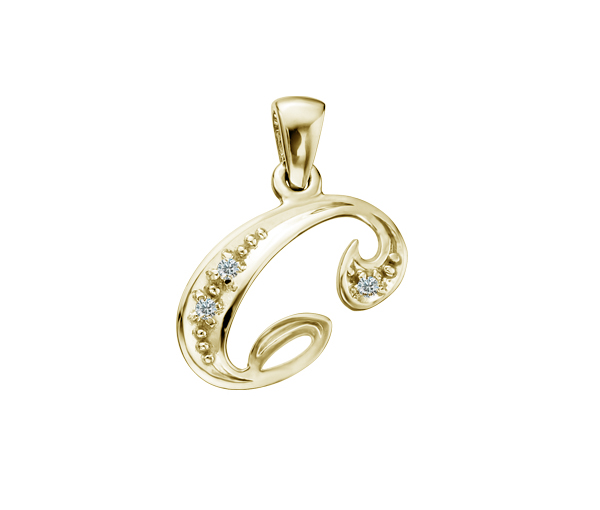 PENDENTIF LETTRE DE L'ALPHABET EN OR SERTI DE DIAMANTS - CR DX509YC - BIJOUX CANADIEN PENDENTIF LETTRE DE L'ALPHABET EN OR SERTI DE DIAMANTS - CR DX509YC - BIJOUX CANADIEN