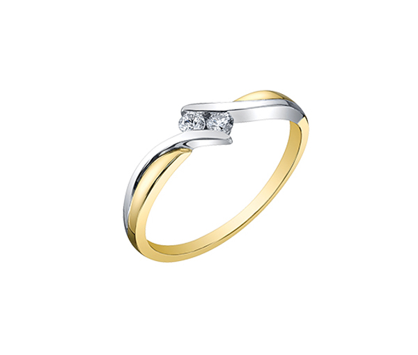 BAGUE EN OR 10K 2 TONS SERTIE DE DIAMANTS - CR DX695YW10 - BIJOUX CANADIEN BAGUE EN OR 10K 2 TONS SERTIE DE DIAMANTS - CR DX695YW10 - BIJOUX CANADIEN